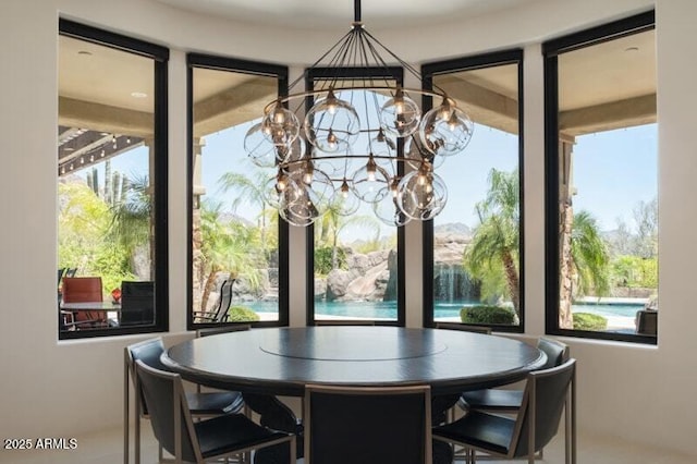 26285 N 89th St, Scottsdale, AZ 85255 - dining area featuring a chandelier and plenty of natural light