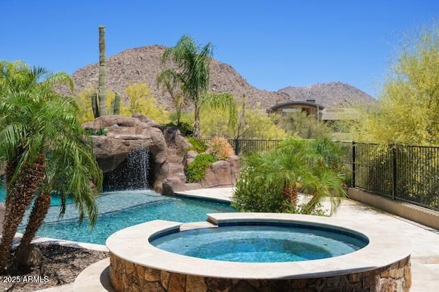 26285 N 89th St, Scottsdale, AZ 85255 - view of pool featuring a mountain view and a pool with connected hot tub