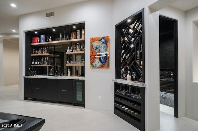 26285 N 89th St, Scottsdale, AZ 85255 - indoor dry bar featuring light tile patterned floors and recessed lighting