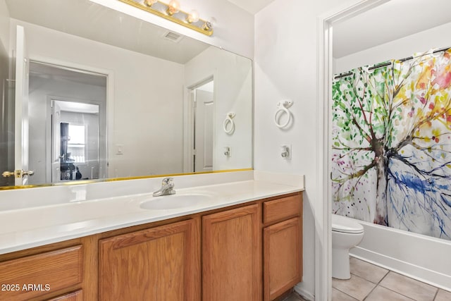 10001 W Potter Dr, Peoria, AZ 85382 - bathroom with tile patterned flooring, toilet, vanity, and shower / tub combo