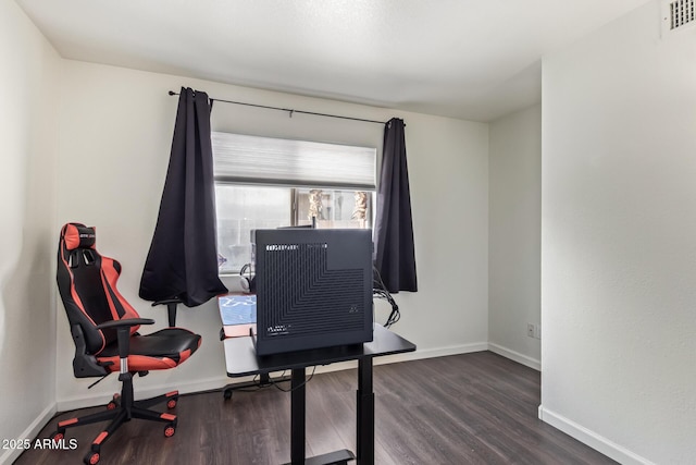 office featuring dark hardwood / wood-style floors