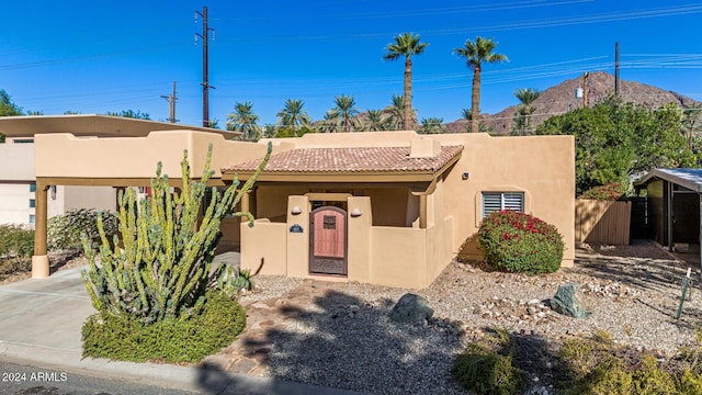 view of pueblo revival-style home