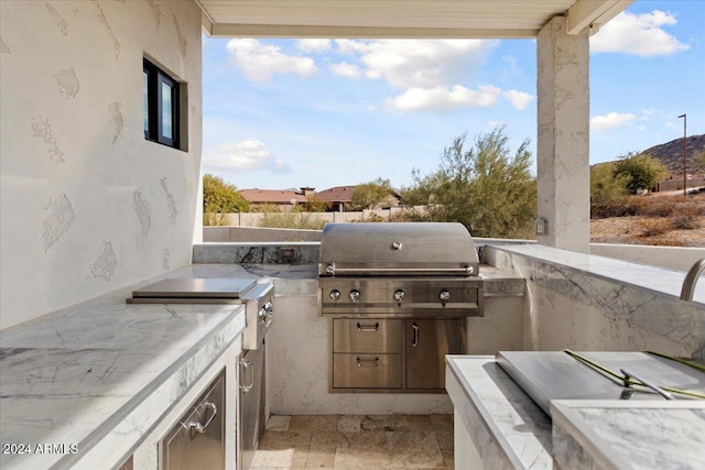 view of patio featuring area for grilling