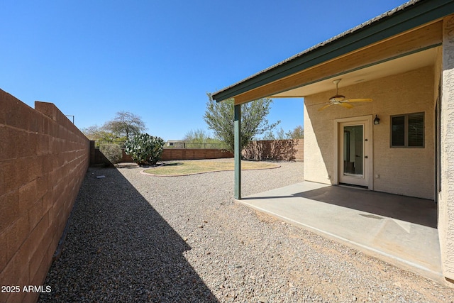 28604 N 21st Ln, Phoenix, AZ 85085 - view of yard with ceiling fan, a fenced backyard, and a patio area
