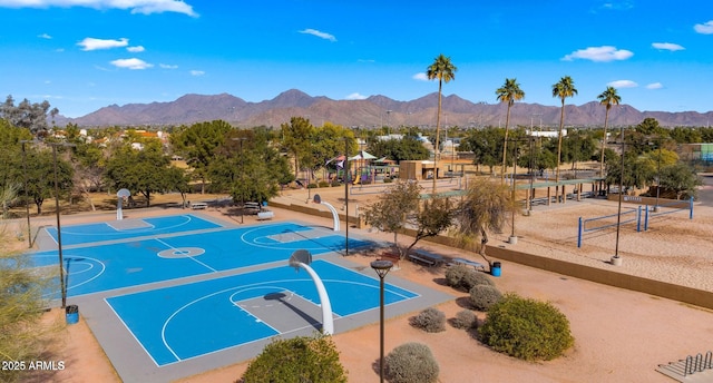 10338 E San Salvador Dr, Scottsdale, AZ 85258 - view of sport court featuring a mountain view and community basketball court