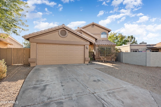 view of front of home featuring a garage