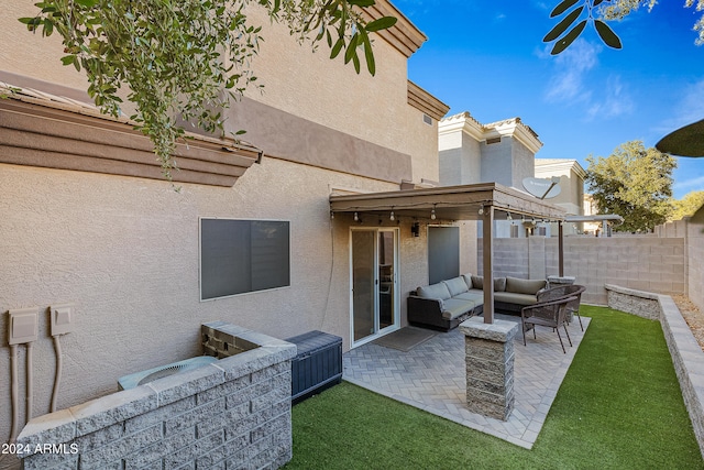 view of patio / terrace featuring an outdoor living space