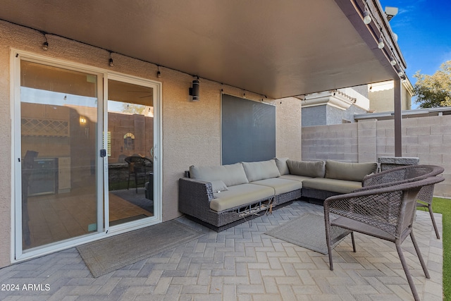 view of patio / terrace featuring an outdoor hangout area