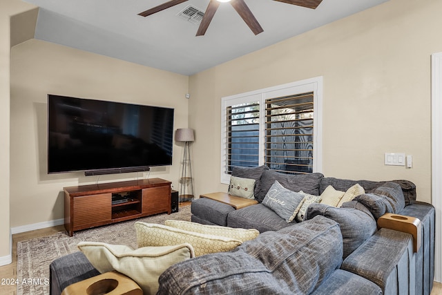 living room with light wood-type flooring