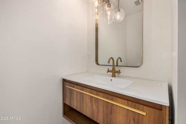 bathroom with visible vents and vanity