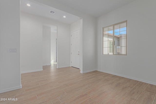 empty room featuring light wood-type flooring