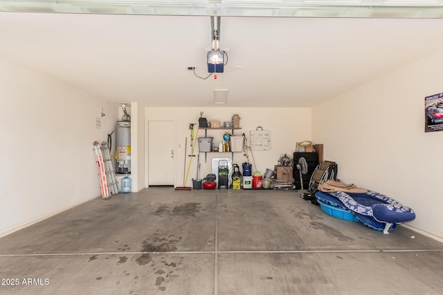 garage featuring gas water heater