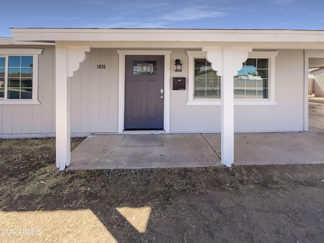 view of doorway to property