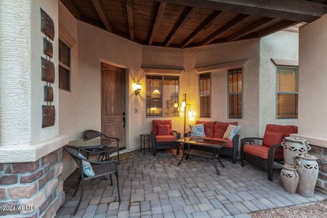 view of patio with an outdoor hangout area