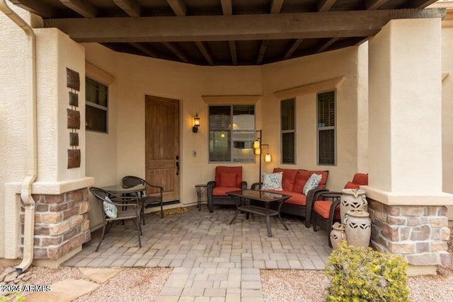 view of patio / terrace featuring an outdoor hangout area