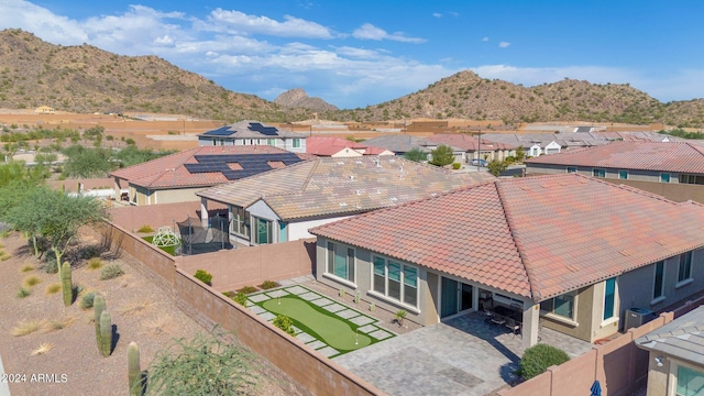 aerial view with a mountain view