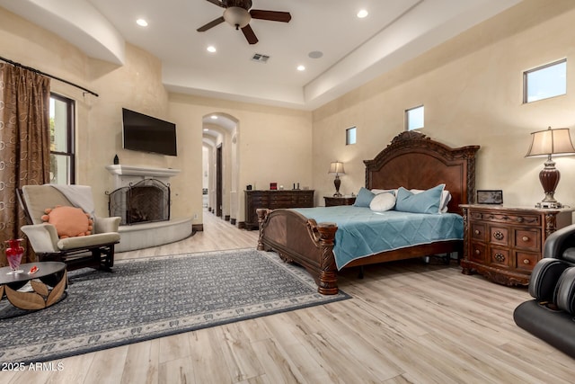 bedroom featuring light wood-type flooring