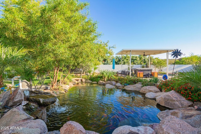 2075 W Silverlode Dr, Wickenburg, AZ 85390 - view of yard featuring a hot tub and a garden pond