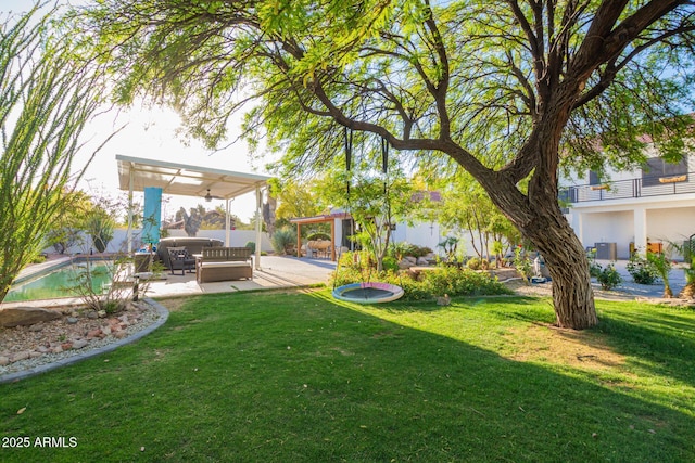 2075 W Silverlode Dr, Wickenburg, AZ 85390 - view of grassy yard featuring an outdoor hangout area and a patio area
