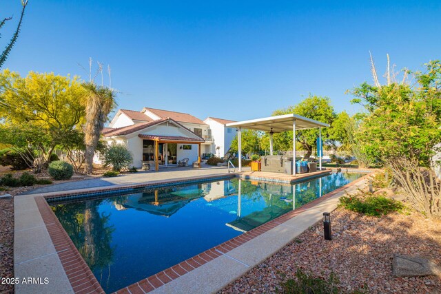 2075 W Silverlode Dr, Wickenburg, AZ 85390 - swimming pool with a patio area and french doors