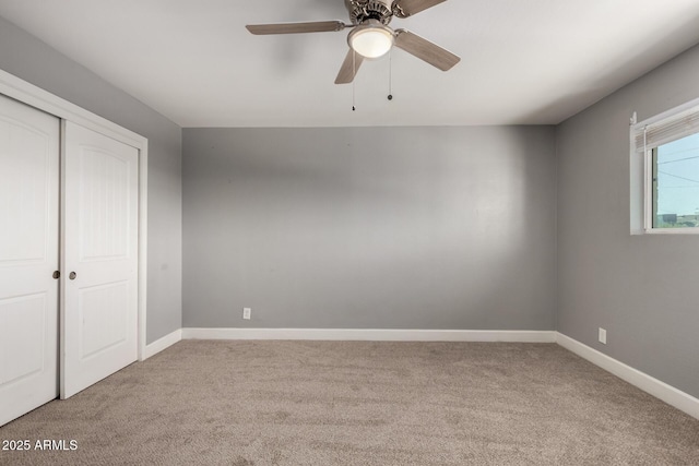 1747 W Devon, Mesa, AZ 85201 - unfurnished bedroom with carpet floors, a closet, and ceiling fan
