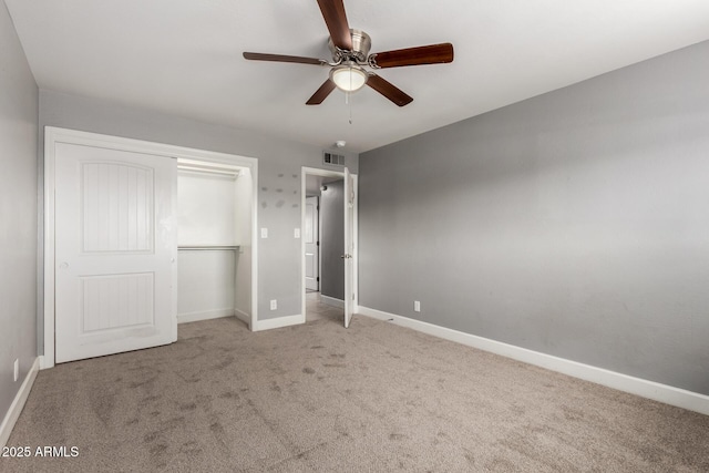 1747 W Devon, Mesa, AZ 85201 - unfurnished bedroom with carpet flooring, ceiling fan, and a closet