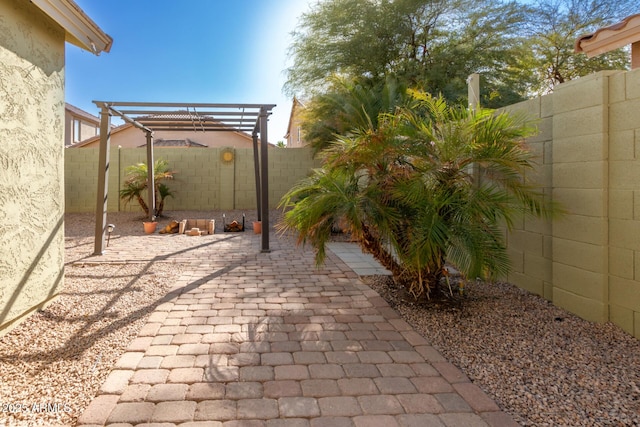 view of patio with a pergola