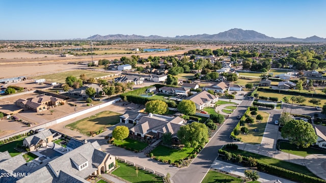 aerial view with a mountain view