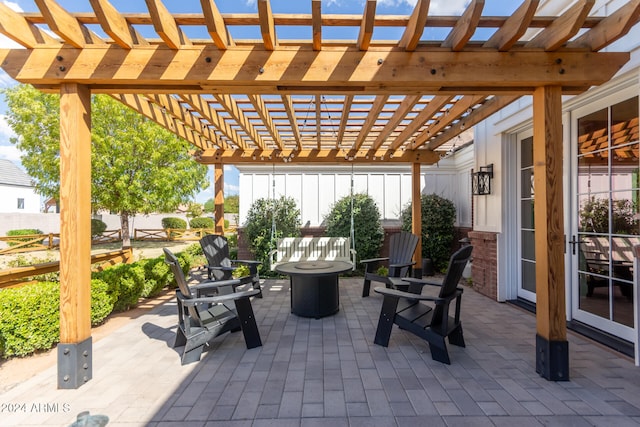 view of patio with a pergola