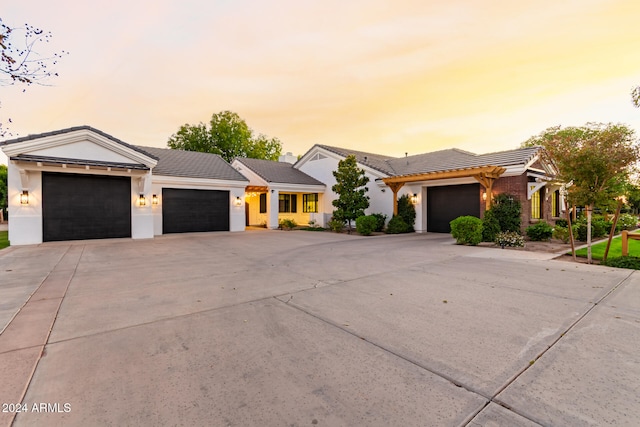 view of front of property featuring a garage