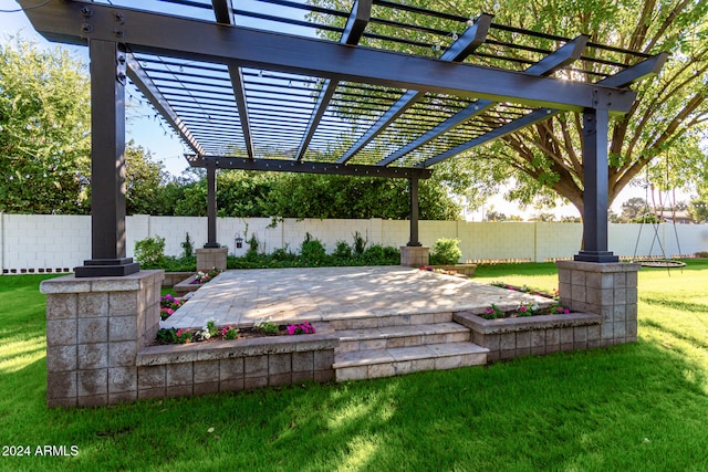 view of patio featuring a pergola