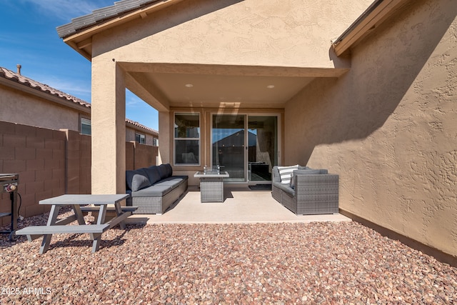 view of patio / terrace with an outdoor hangout area