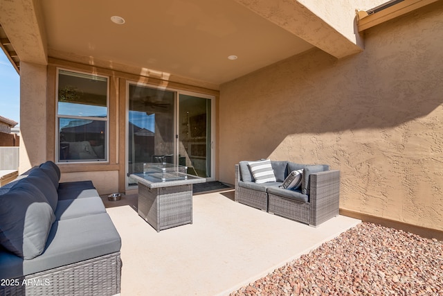 view of patio with outdoor lounge area