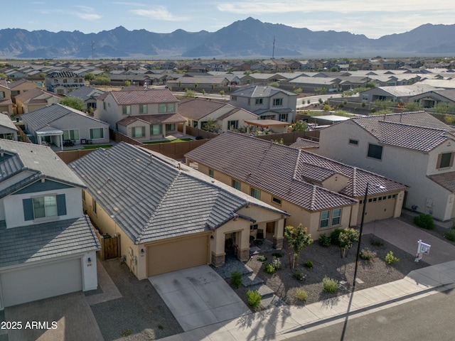 bird's eye view featuring a mountain view