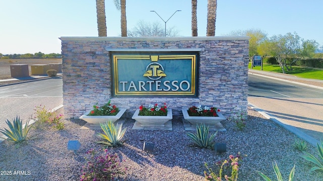 view of community sign