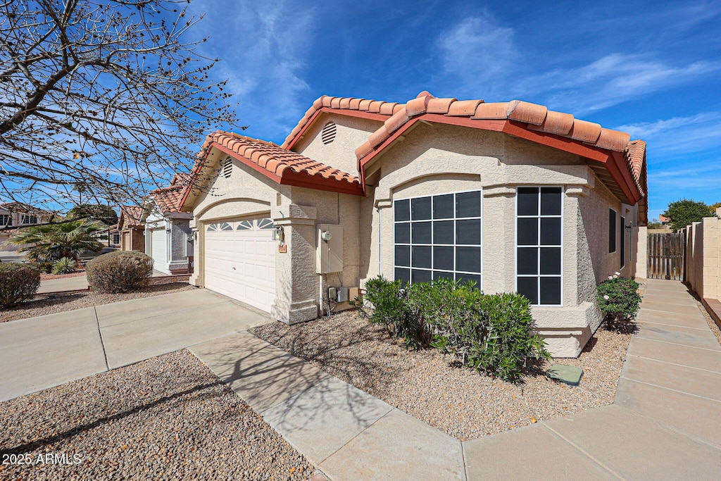 view of front of house with a garage