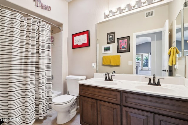 11861 E Becker Ln, Scottsdale, AZ 85259 - full bathroom featuring double vanity and shower / bathtub combination with curtain