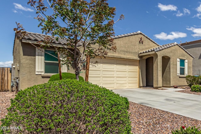 view of front of house with a garage