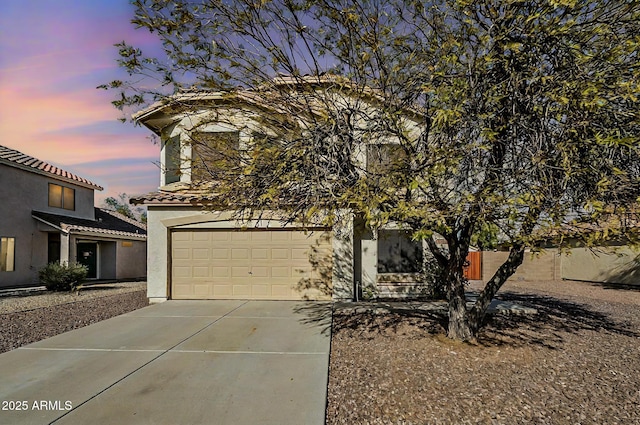 view of front facade with a garage