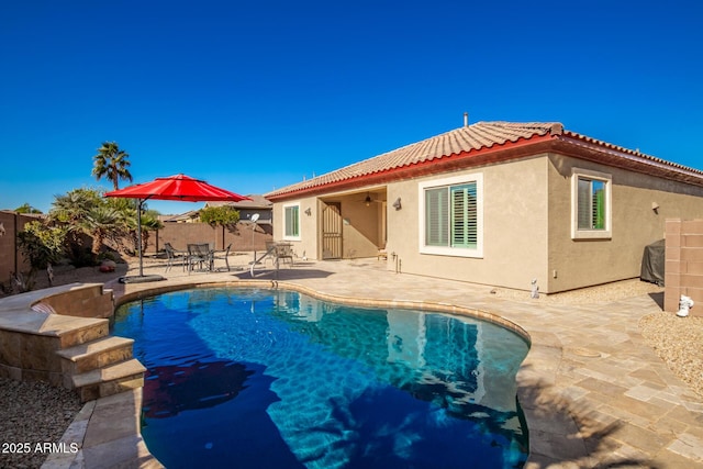 view of pool featuring a patio area