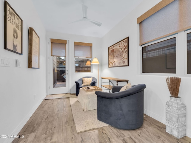 2882 W Presidio Dr, Flagstaff, AZ 86001 - sitting room with light wood-type flooring, baseboards, and a ceiling fan