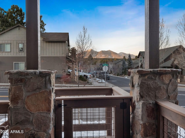 exterior space with a mountain view