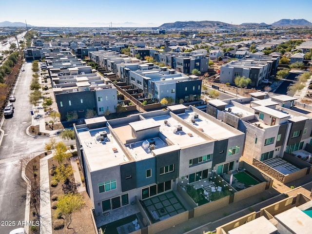 bird's eye view featuring a mountain view