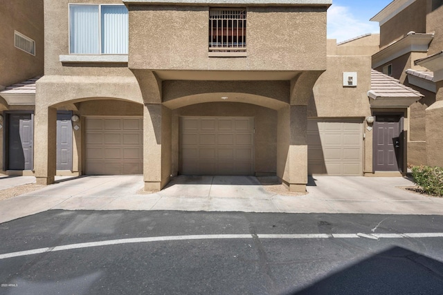 view of property with a garage