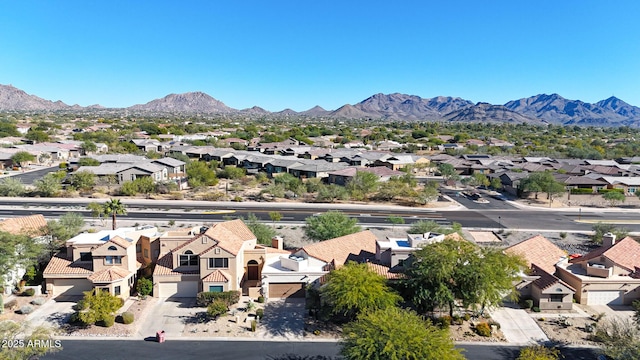 aerial view featuring a mountain view