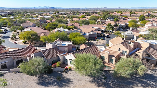 drone / aerial view with a mountain view