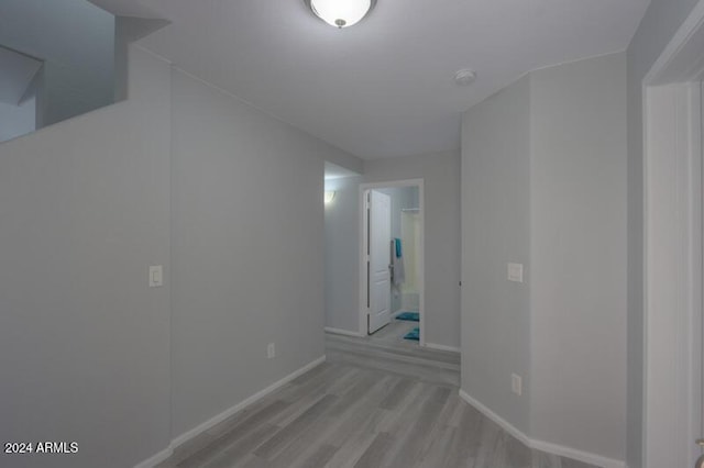 hallway featuring light wood-type flooring