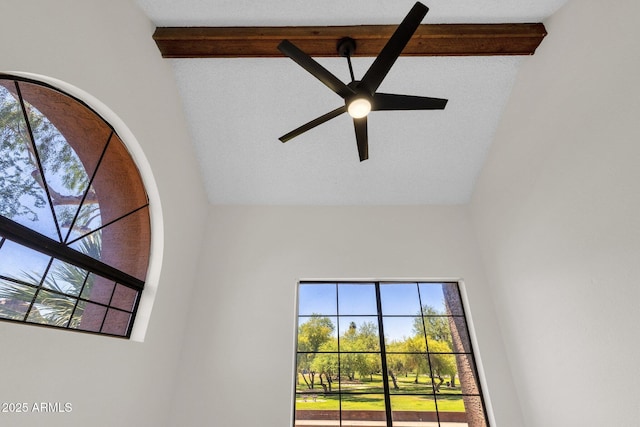 609 E Mesquite Cir Unit D132, Tempe, AZ 85288 - detailed view of beamed ceiling and a ceiling fan