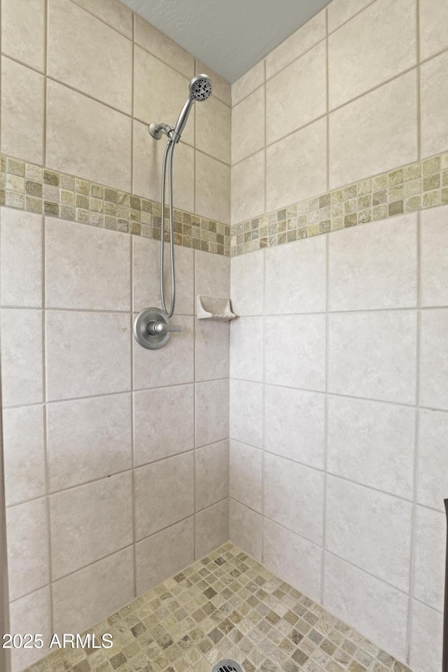 bathroom with a tile shower