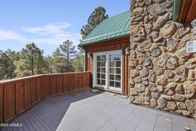 deck with french doors